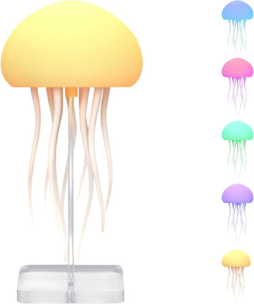 LED Jellyfish Table Lamp, RGB Gradient Jellyfish Bedside Lamp, Intelligent Jellyfish Lamp for Bedroom, Children's Room, Children, Adults