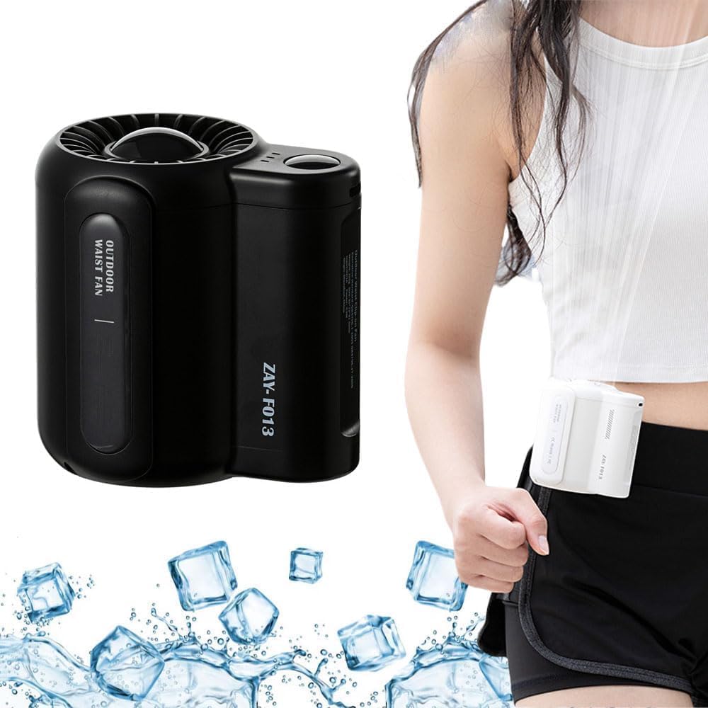 Cool Clip Fan Under Shirt, Clip-on Portable Air Cooler, Portable Waist Fan Rechargeable,3 Speeds Strong Airflow Wearable Personal Clip Fan, Belt Fan Clip,Shirt Fan for Works,Travel, Camping
