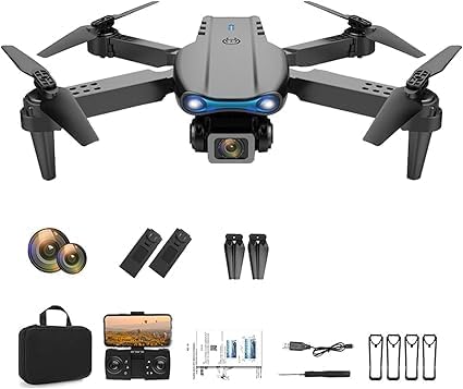 E99 Pro Drone with 4K HD Dual Camera/WiFi FPV, Foldable RC Quadcopter, Auto Hover, Altitude Hold, Headless Mode, App Control,