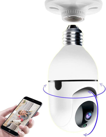 Mini Indoor PTZ Wifi IP Camera With E27 Bulb Socket Easy Install Two Way Talk Remote Control By APP Ycc365plus