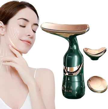 KDK 4D Multi‑Functional Anti Wrinkles Face Neck Eyes Massager,Vibration Facial Massager for Skin Care,Face Sculpting Tool Multifunctional Neck Face Massager Beauty Device,Neck Tightening Device Face Lift Tool