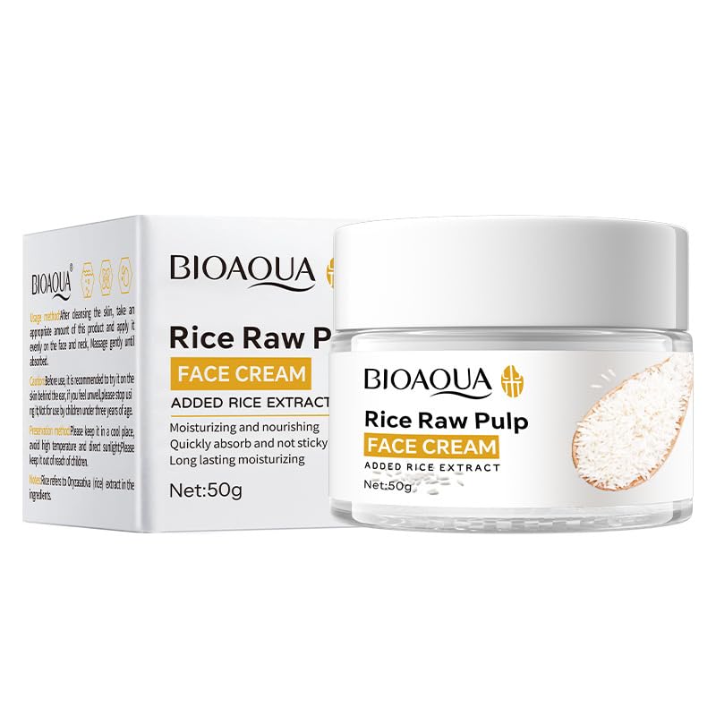 Rice Skin Care Set For Women-Skincare for Teenage Girls ,Rice Raw Pulp Skin Care Sets & Kits ,Pamper Gifts for Women,Gift Set for Firming Hydrating Skin (Face cream 50g)