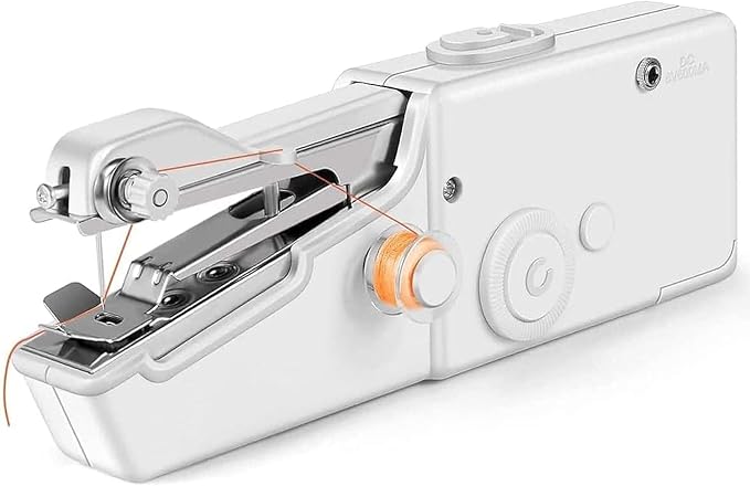 Handheld Sewing Machine, Mini Portable Stitching machine for Beginners DIY Fabrics Clothes Home Travel, Cordless Electric Mending Machine for Home Quick Repairing and Stitch Handicrafts
