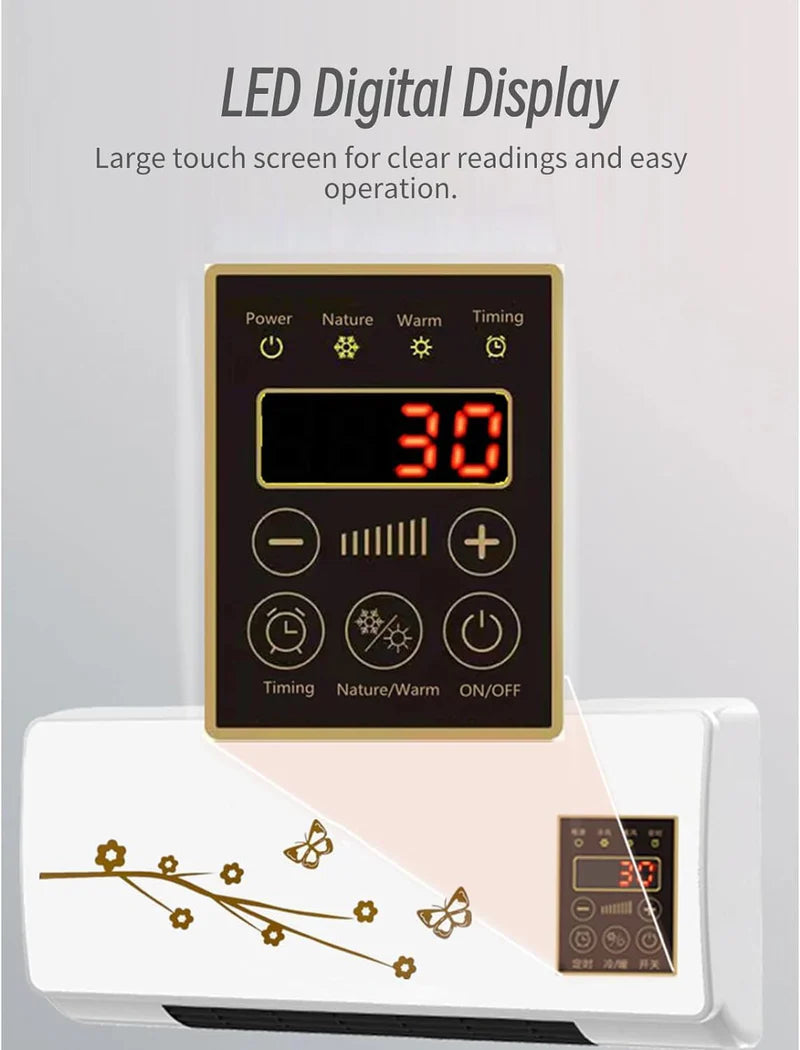 Cuifati Portable Air Conditioner, Mini AC Wall Mounted Cooling and Heating Fan, Portable Touch Control Low Noise Air Conditioner for Indoor Outdoor
