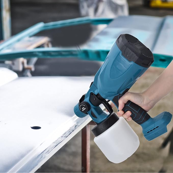 Cordless Paint Sprayer with 2pcs 21V 4.0Ah Cordless Spray Paint Machine 5 Nozzles 3 Patterns 1000ml Battery Powered Paint Sprayer High Pressure Electric for Home Furniture
