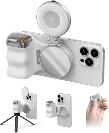 Magnetic Phone Camera Grip, Smartphone Shooting Holder Selfie Handle Snap with Wireless Shutter Button Remote for Smart Phones, Cellphone Vlog Video Photography.