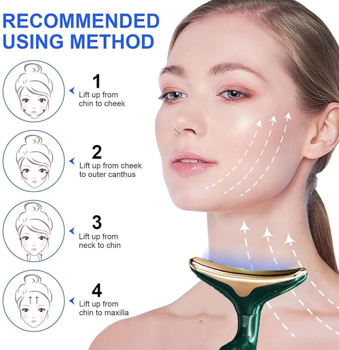 KDK 4D Multi‑Functional Anti Wrinkles Face Neck Eyes Massager,Vibration Facial Massager for Skin Care,Face Sculpting Tool Multifunctional Neck Face Massager Beauty Device,Neck Tightening Device Face Lift Tool