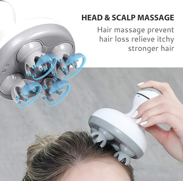 Electric Cordless Hair Scalp Massager with Kneading 84 Massage Nodes, Handheld Portable Head Scratcher Massager for Hair Growth, Deep Clean, Christmas Gifts for Women Men Mom Dad