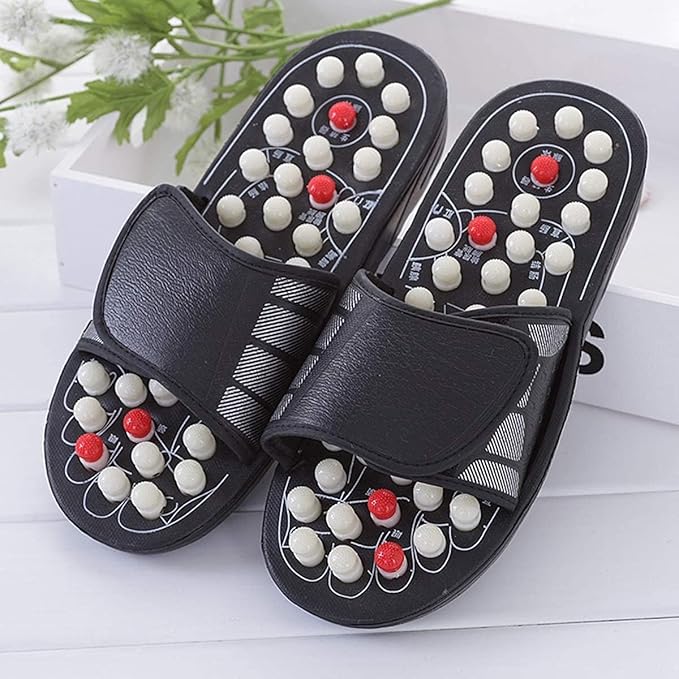 Foot Reflex Reflexology Slippers | Acupressure Foot Massage Slippers | Reflexology Sandals for Feet | Rotating Acupuncture Therapy | Improve Blood Circulation | Relaxation Gifts for Mom Dad
