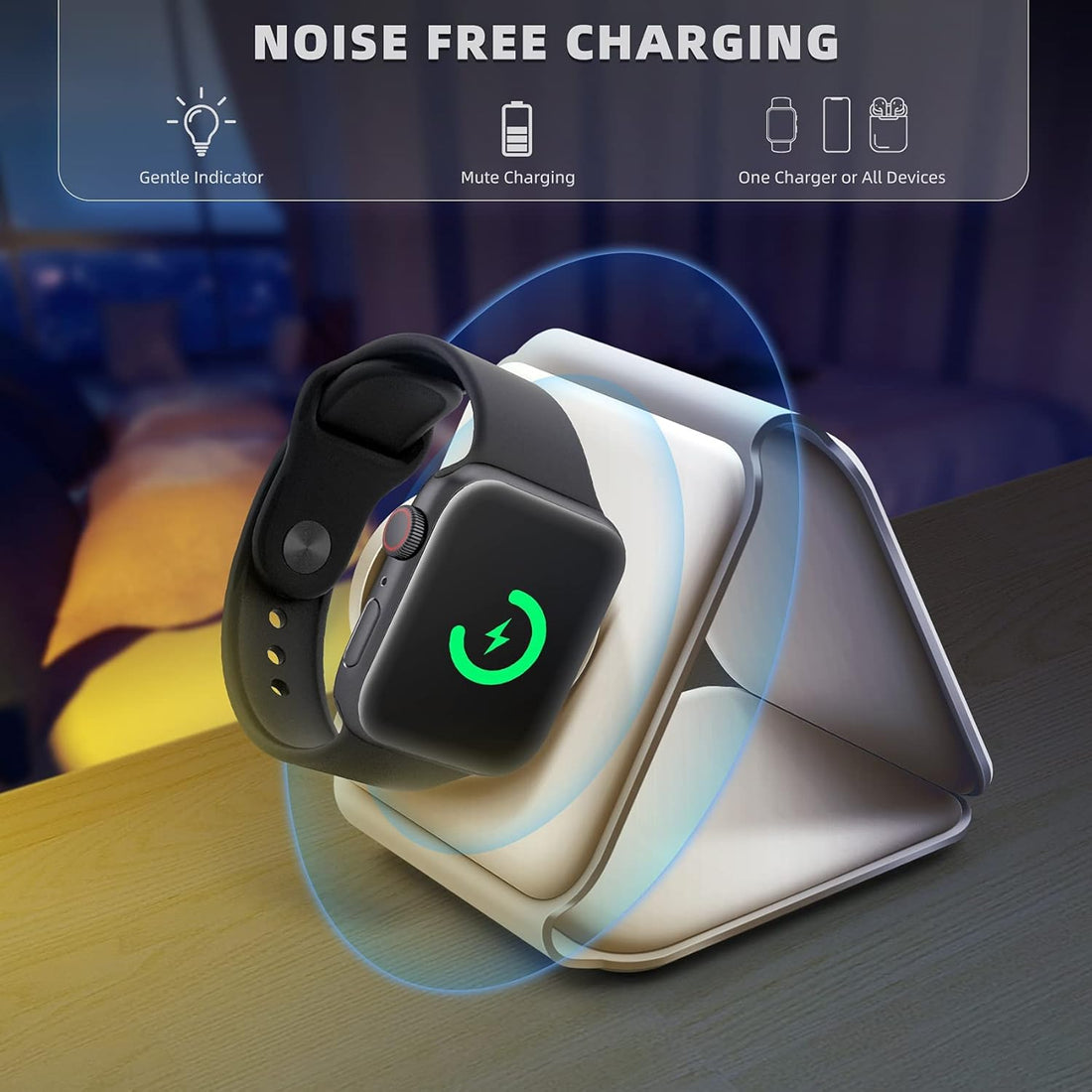 Magnetic Wireless Charger,Foldable Travel 3 In 1 Wireless Charging Station 15w Mag-Safe Wireless Charger Stand Compatible with iPhone 15/14/13/12/11/Pro/Max/X/XS/XR, Apple Watch and Airpods (White)