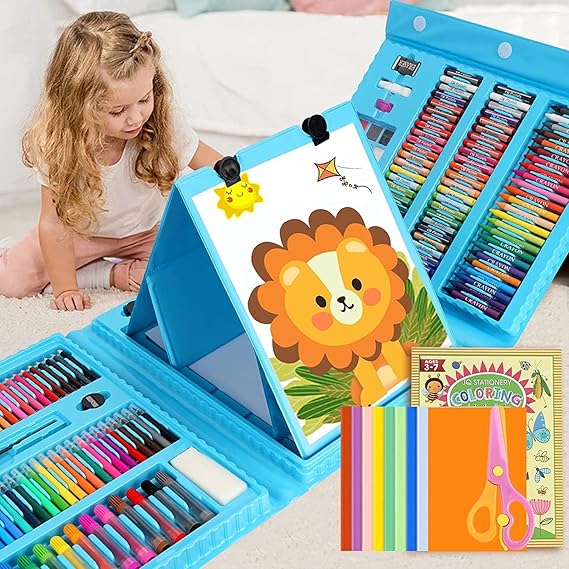 208 PCS kids Art set with Free Tesla Toy Pickup😍😮