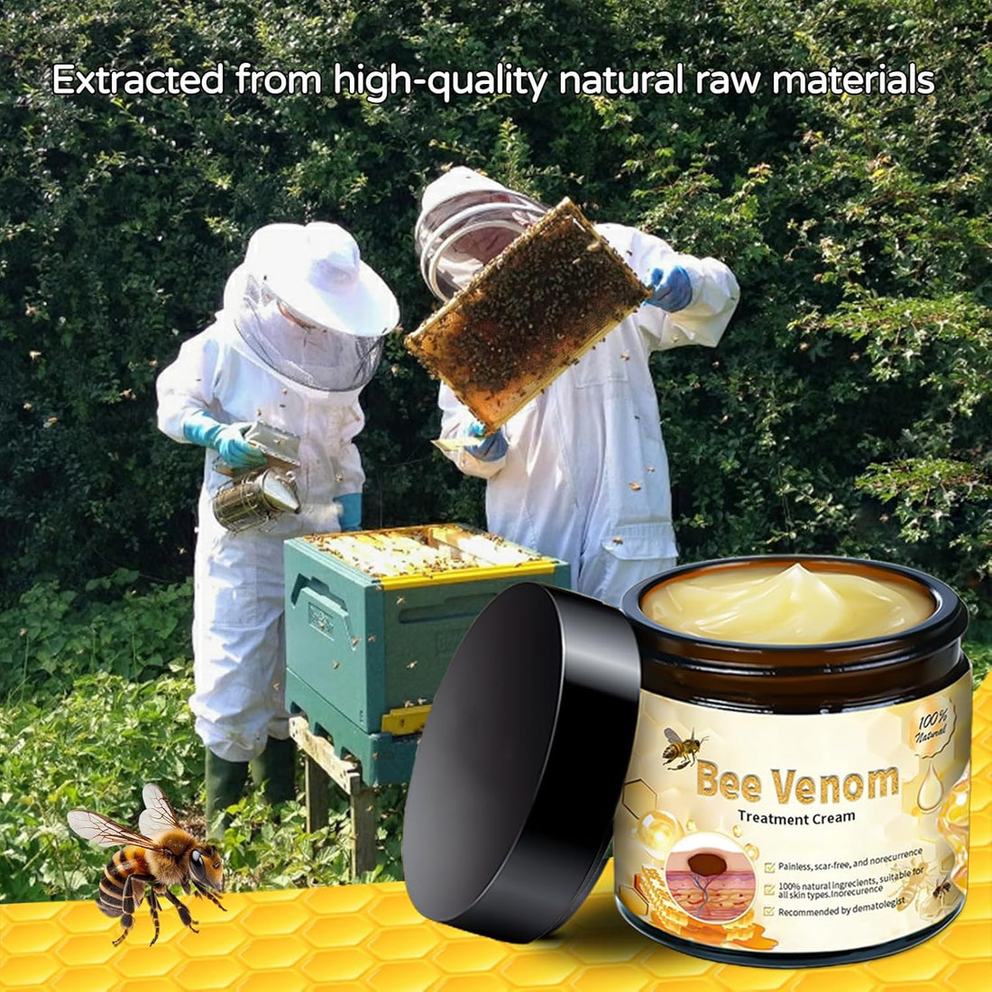 Professional Bee Venom Correcting Cream for All Skin Types, Natural Bee Venom Hydrating Moisturizing Cream
