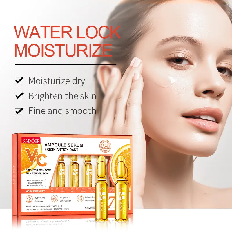 SADOER Beauty Vitamin C 24K Gold Hydrates Gently And Lightening Skin OEM ODM Refreshing Facial Care Wholesale Ampoules Serum