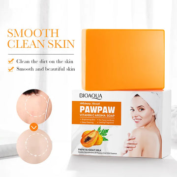BIOAQUA OEM Cleansing Brightening Bath Toilet Soap Handmade Glycerin Papaya Vitamin C Nourishing Whitening Kojic Acid Soap