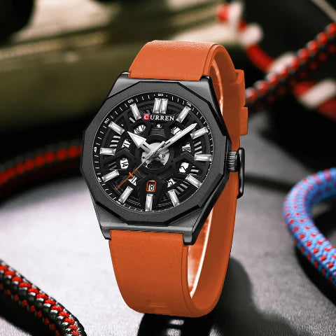 Curren Luxury Waterproof Silicone Band Quartz Watch (Dial 4.4cm) - CUR231