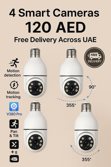 Pack Of 4 CCTV Cameras | 360° Rotatable | Motion Detection | Night Vision
